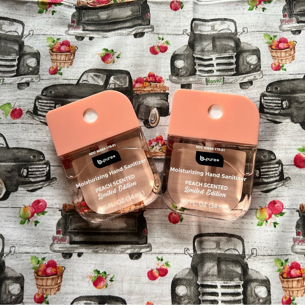 VIRAL b-pure Peach Scented Hand Sanitizers with pink cases - Set of 2 🍑💗🍑